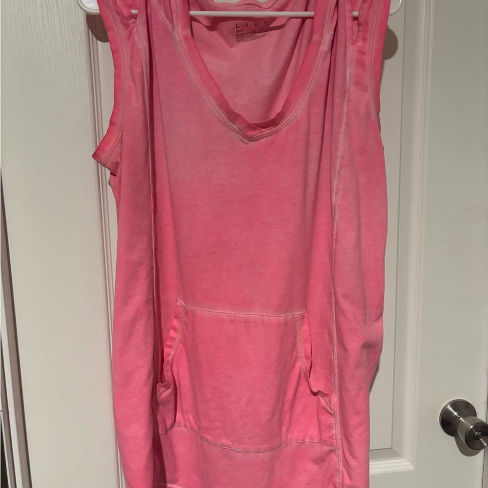 Pink Sleeveless Hoodie